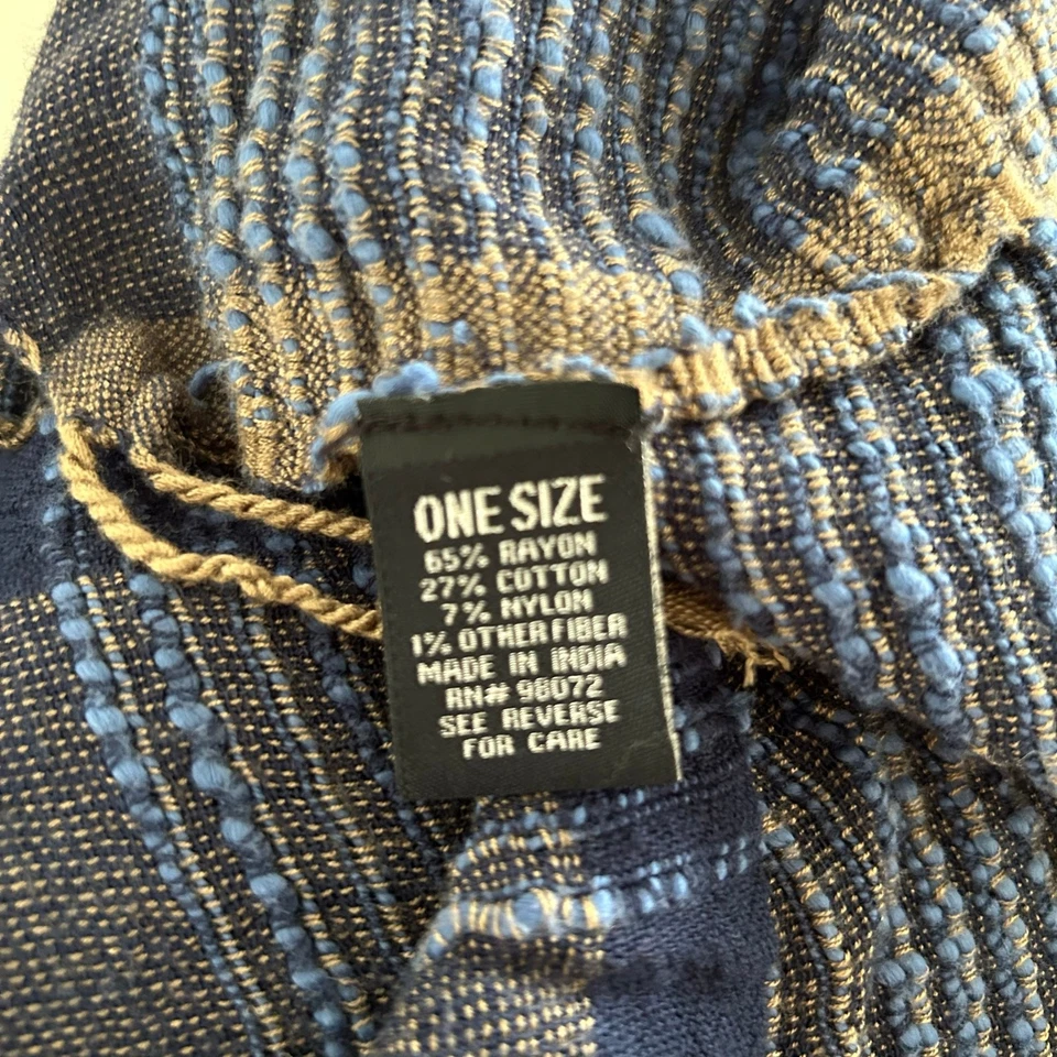 Cejón Hecho en India Boho Hada Cuello Bufanda Mantón Azul Hada Boho Hippie Foto 3 de 4