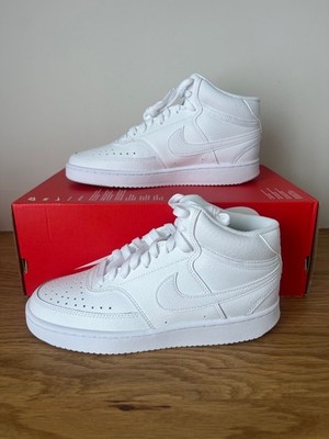 WMNS Nike Court Vision Mid Triple White Sneaker Größe 7,5 38,5 Neu CD5436-100