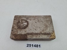 Tabakdose Leer Blech "Elster im Ring" Bast & Cutt Hannover Sammlerst&uuml;ck #251481