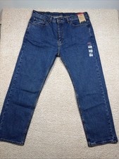 NWT Levis 505 Regular Fit Stretch Jeans Mens 38x30 Medium Wash Blue