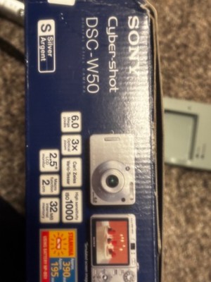Sony Cyber-shot DSC-W50 6.0MP Digital Camera - Silver for sale