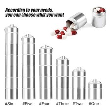 1Pcs Portable Pill Cases,Metal Pocket Pill Boxes Keychain for Purse for Travel