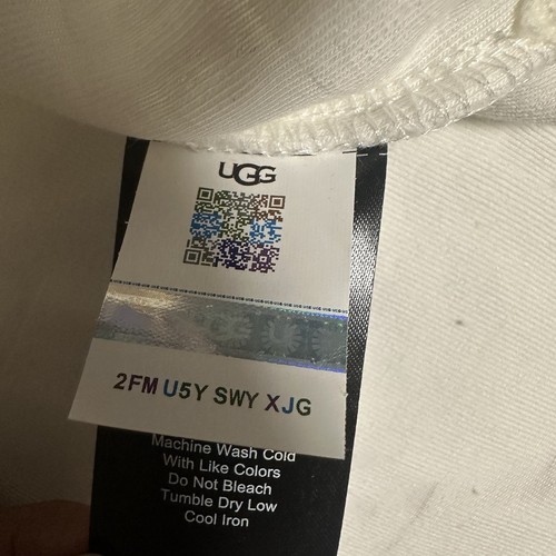 UGG Button Up Collared Top Blouse Shirt Women Size S Cotton short sleeve white - Picture 6 of 18