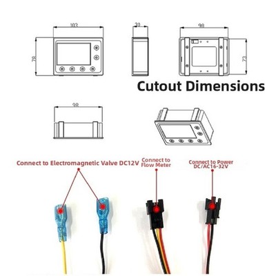 ZJ LCD M Durchflussmesser 1/4 Zoll Einlass Wasser Überwachung LCD Display DC12V