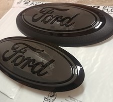 2018-20 F150 Custom Emblems Leadfoot Gray Gloss Black No Front Camera Pair