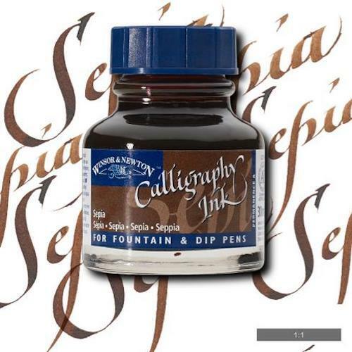 Tinta de caligrafía acrílica WINSOR & NEWTON - resistente a la luz - botella de 30 ml - sepia - Imagen 1 de 1
