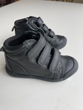 New M&S Black Kids 'Chunky Leather Ankle Boots Size UK 6 / EUR 23