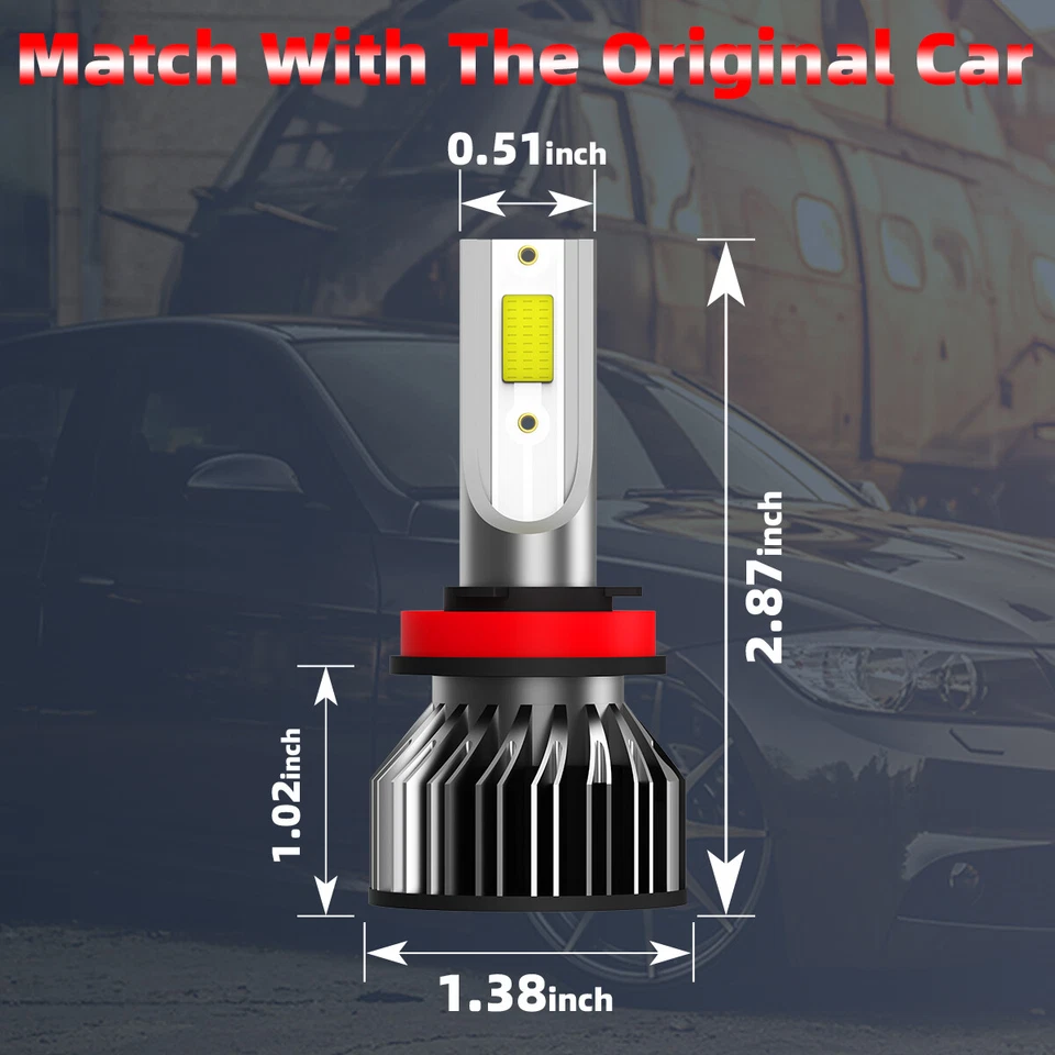 Kit de lâmpadas de faróis de LED 6X feixe de neblina alto baixo 6500K para GMC Sierra 3500 HD 17-20 - Imagem 3 de 4