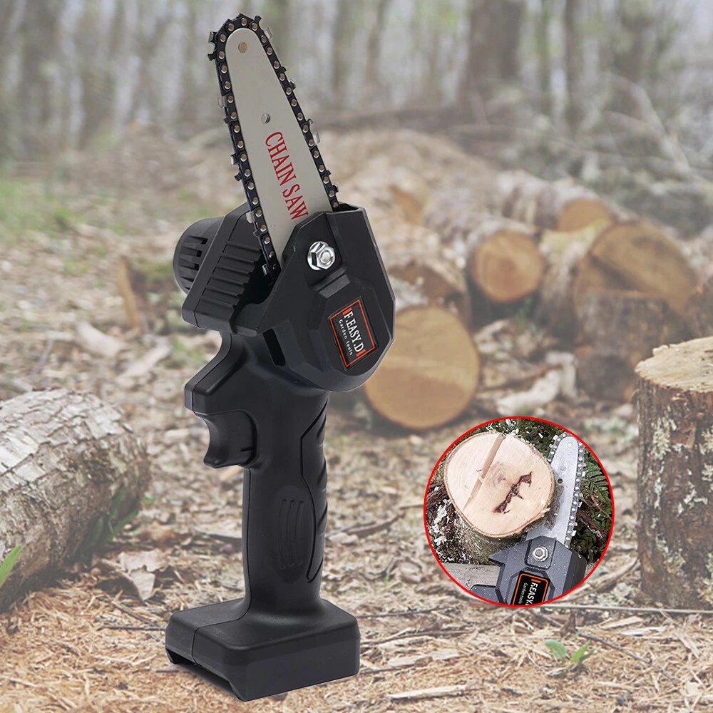 Mini Handheld Electric Chainsaw Cordless Wood Cutter Tool High Power Motor  500W