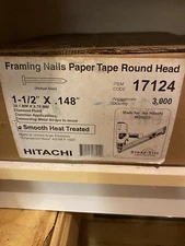 Hitachi Framing nails paper round head 1-1/2"X.148" (17124) aprox 3,000