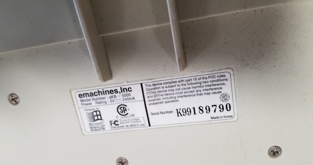 eMachines 有線キーボード 英語配列 US配列 eKB-5000 eMachines 有線キーボード 英語配列 US配列 eKB-5000 Mac互換軽量