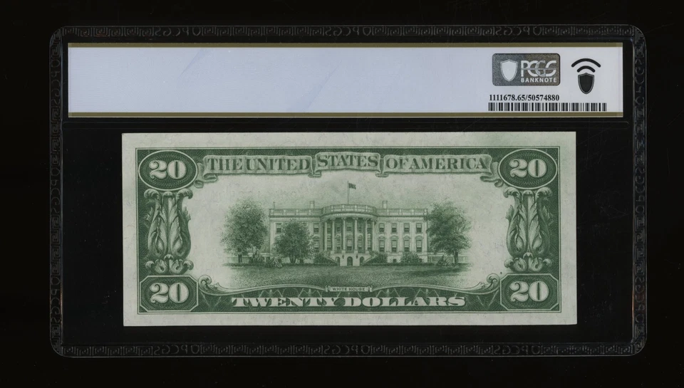 DBR 1928-A $20 FRN Philadelphia Numeral Fr. 2051-C PCGS-B 65 PPQ Ser# C04016254A - Image 2 of 2