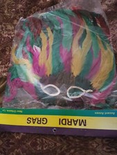 2 NEW Vintage feather sequin trim mardi gras masks
