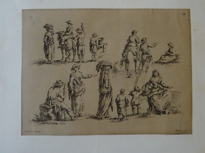 DUNKER (1746-1807) 19TH CENTURY ENGRAVING GENRE SCENE STUDY OLD CRAFTS HUQUIER