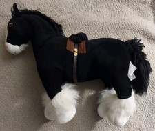 Disney's Angus The Horse From Brave Stuffed Plush Black Shire With Saddle