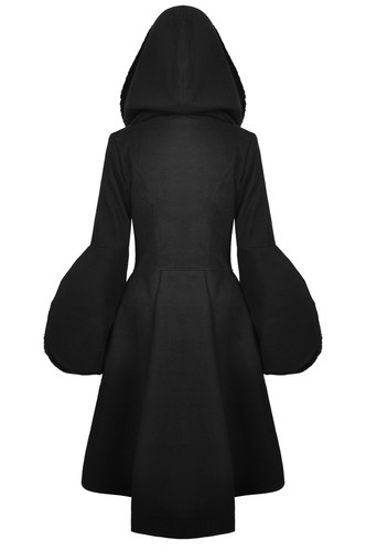 DARK IN LOVE Donna Gotico Cocktail Lungo Cappuccio Cappotto Inverno Collaro Staccabale - Foto 3 di 22