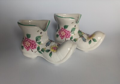 Pflanzgefäße Vasen Old Foley James Kent Ltd Staffordshire chinesisches Rosenmuster Stiefel
