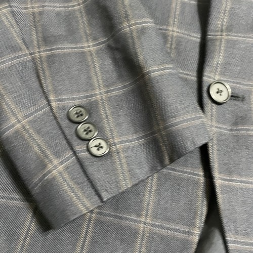 Coppley Mens Navy Check Linen Silk Blend Blazer 2 Button Sports Coat Sz 39R - Picture 2 of 13