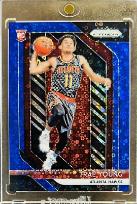 Trae Young 2018-19 Panini Prizm Fast Break Blue Prizm Refractor RC #’d /175