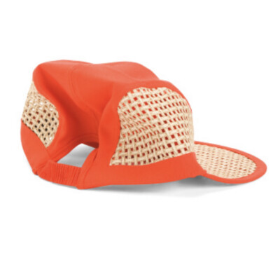 Rag & Bone Sun Hat Cap Mesh Beach Visor Red Orange  display picture 1