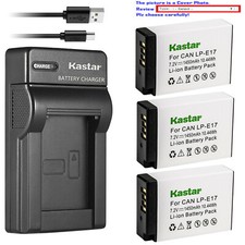 Kastar Battery Slim USB Charger for Canon LP-E17 LPE17  Canon Rebel T7i T6s T6i
