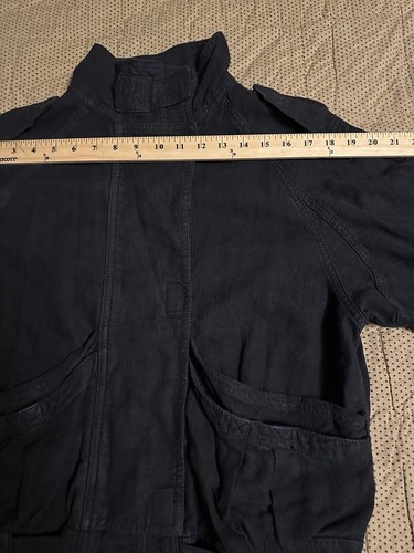 Chaqueta de moto Free People XS para mujer mezcla de lino negra pesada grunge gótica - Imagen 20 de 22