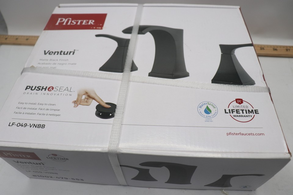 Pfister Venturi Bathroom Sink Faucet 2Handle 8" Widespread Matte Black