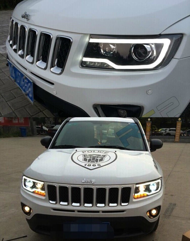 LED Bi-xenon HID Headlights For Jeep Grand Cherokee 2011-2013 – Black Housing