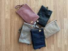 Mc Handbags Annie Faux Leather Woven Triple Compartment Clutch Handbag Wristlet