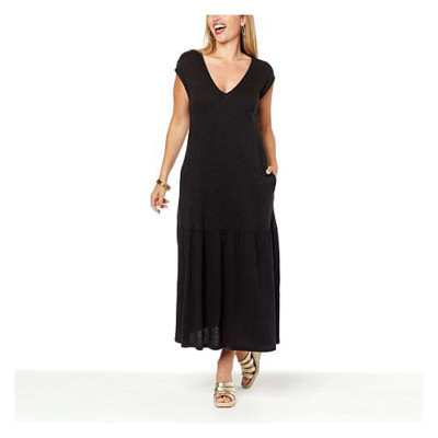 size M Petite G by Giuliana Every Day Every Way Dress black new
