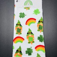 St. Patrick  s Day 2 Pack Kitchen Hand Towels Clovers Green Irish Rainbows Gnome