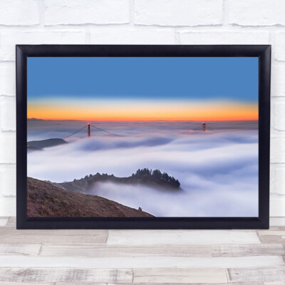 The Golden Gate Bridge in Fog San Francisco Mist Haze Meer Wandkunstdruck