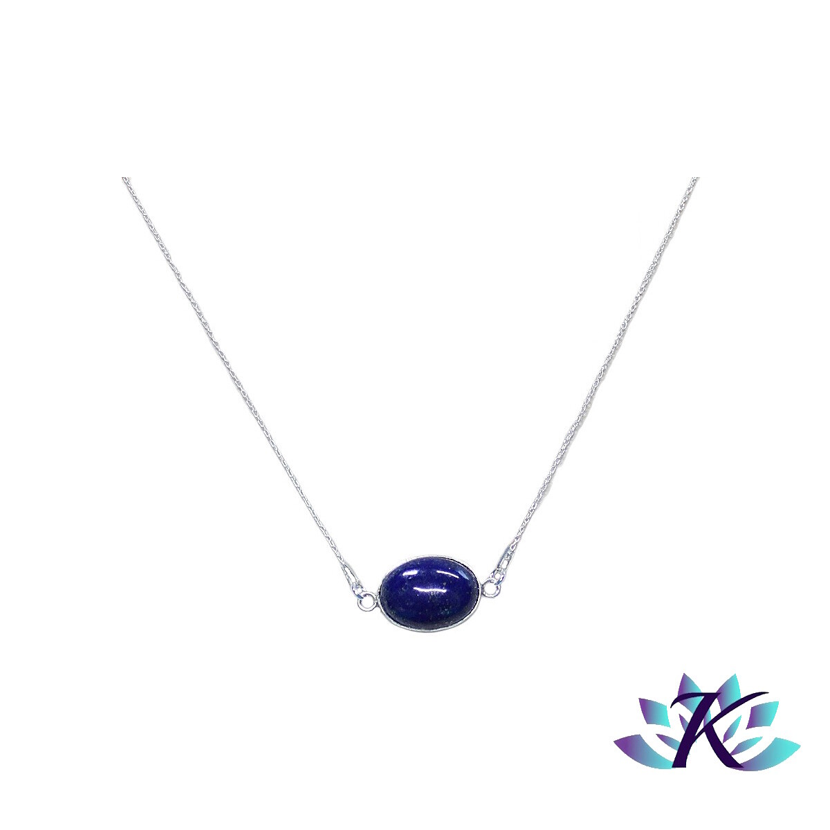 Collier en Lapis-lazuli et maille argent 925 pour illuminer vos tenues de bureau