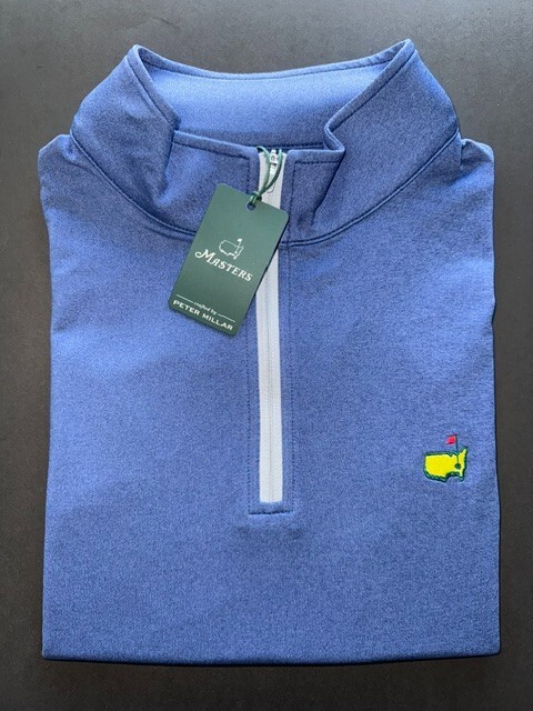 2026 Masters by Peter Millar XL Blue 1/4 Quarter Zip Golf Pullover
