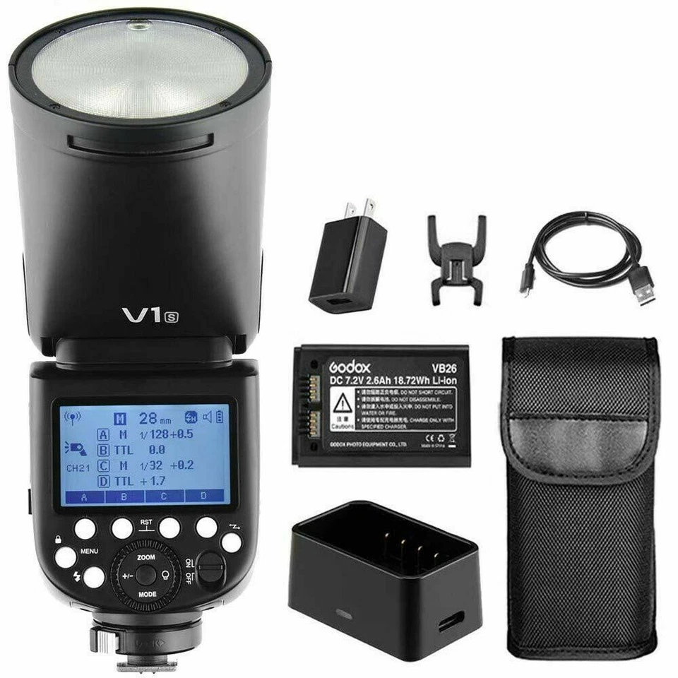 Godox V1-S 2.4G HSS Round Head Flash Light Speedlite + X2T-S Trigger For Sony - Image 2 of 4