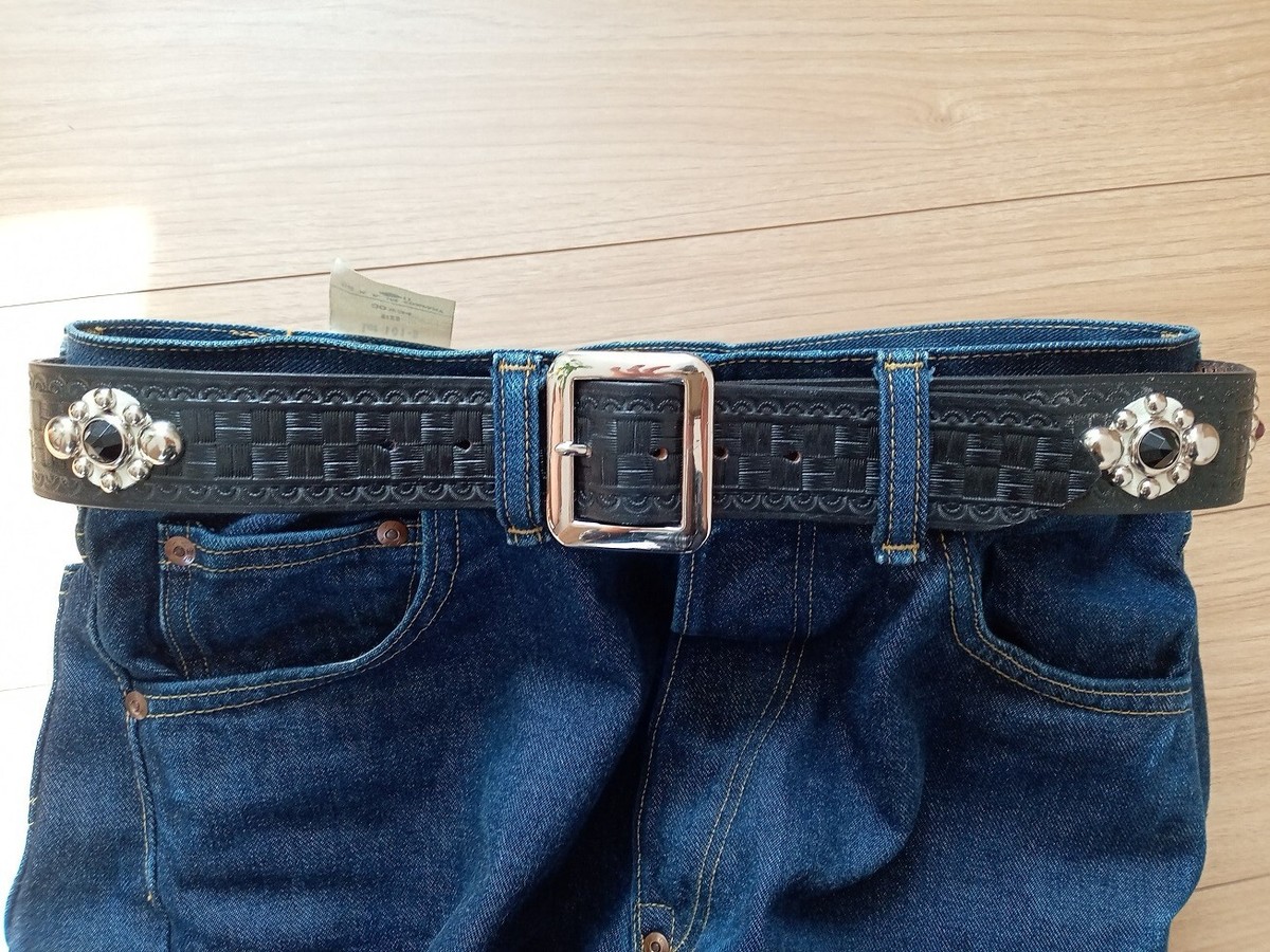 1950s Vintage Bruce Springsteen Design Carving Studded Belt