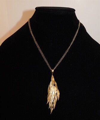 New Adami & Martucci .925 Sterling 12.08g Dangle Leaves Pendant Necklace Italy