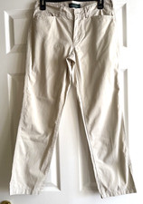 Ralph Lauren Womens Summer Pants Cotton Straight cuff Beige Back, Front Pocket 2