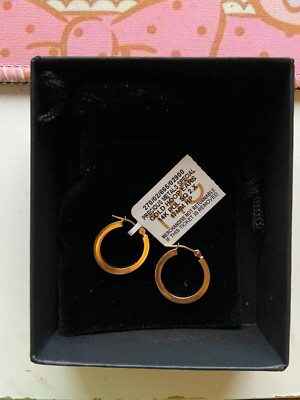 New with Tags: Macy Co 14k Gold Square Hoop Earrings (17mm