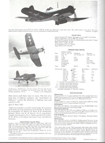 Profile Aircraft #47 Chance Vought F4U-1 Corsair US Navy Carrier Segunda Guerra Mundial - Imagen 4 de 4