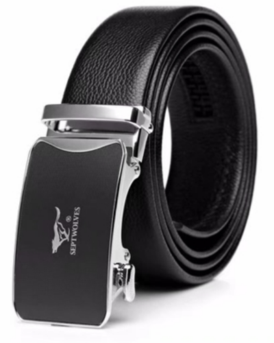 Septwolves Men waist belt cow leather Auto lock Buckle black 719428000-08 - Picture 3 of 8