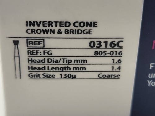 Scatola da 25 Microcopia NeoDiamond 0316C Corona a Cono Invertito e Ponte Grana Grossa - Foto 3 di 3