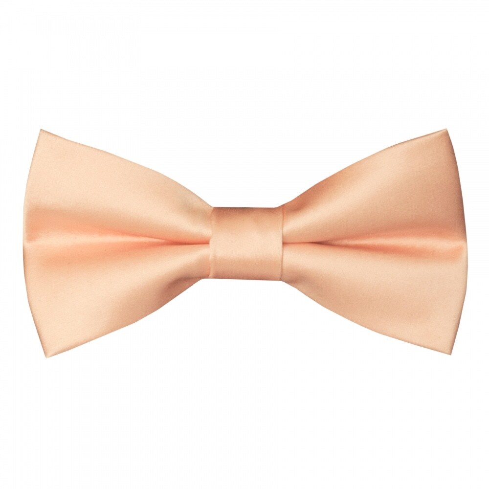 PreTied Light Peach Satin Boys Bow Tie Age 4-7 Kids Wedding Christening Prom Tie
