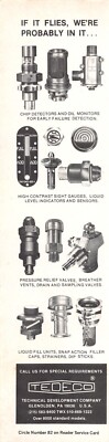 Tedeco Tech Development Co Monitors Gauges Valves Glenolden PA Vtg Mag Print Ad
