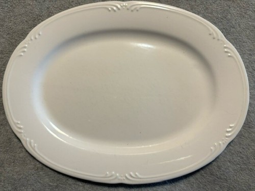 Pfaltzgraff Filigree white stoneware oval serving platter 12 inch x 9 inch