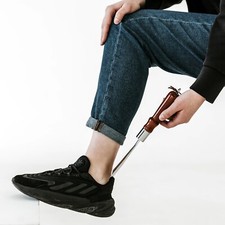 SHOE HORN SPOON WITH WOODEN HANDLE, 31 CM 12.2 IN