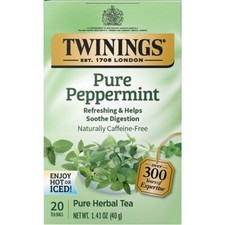 Twinings Pure Peppermint Herbal Tea - 20 tea bags Pack of 3