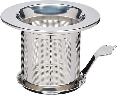 Le'Xpress Einzel Tasse Edelstahl Lose Teeei mit Tropfschale 9,5 x 8 cm