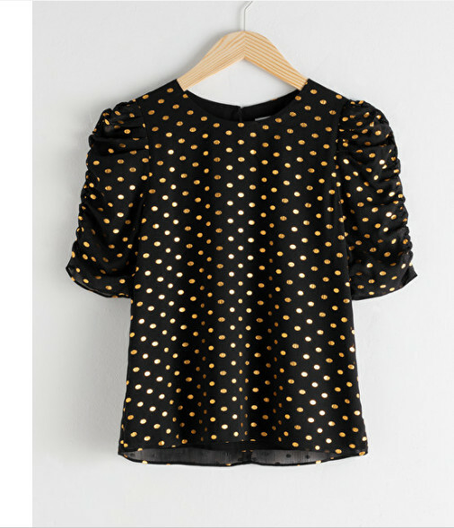 サ*チ様 完売品　2way Sleeve Dot Ruffle Blouse 2way Sleeve Dot Ruffle Blouse/2WAYスリーブドットフリル