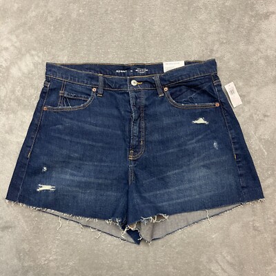 Old Navy Jean Shorts Women Size 16 Blue Higher High rise Sky-Hi A-Line Cut-Off